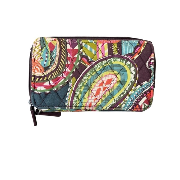 VERA BRADLEY Heirloom Paisley RFID Wallet Wristlet Strap Fall Autumn Quilted - Picture 7 of 13